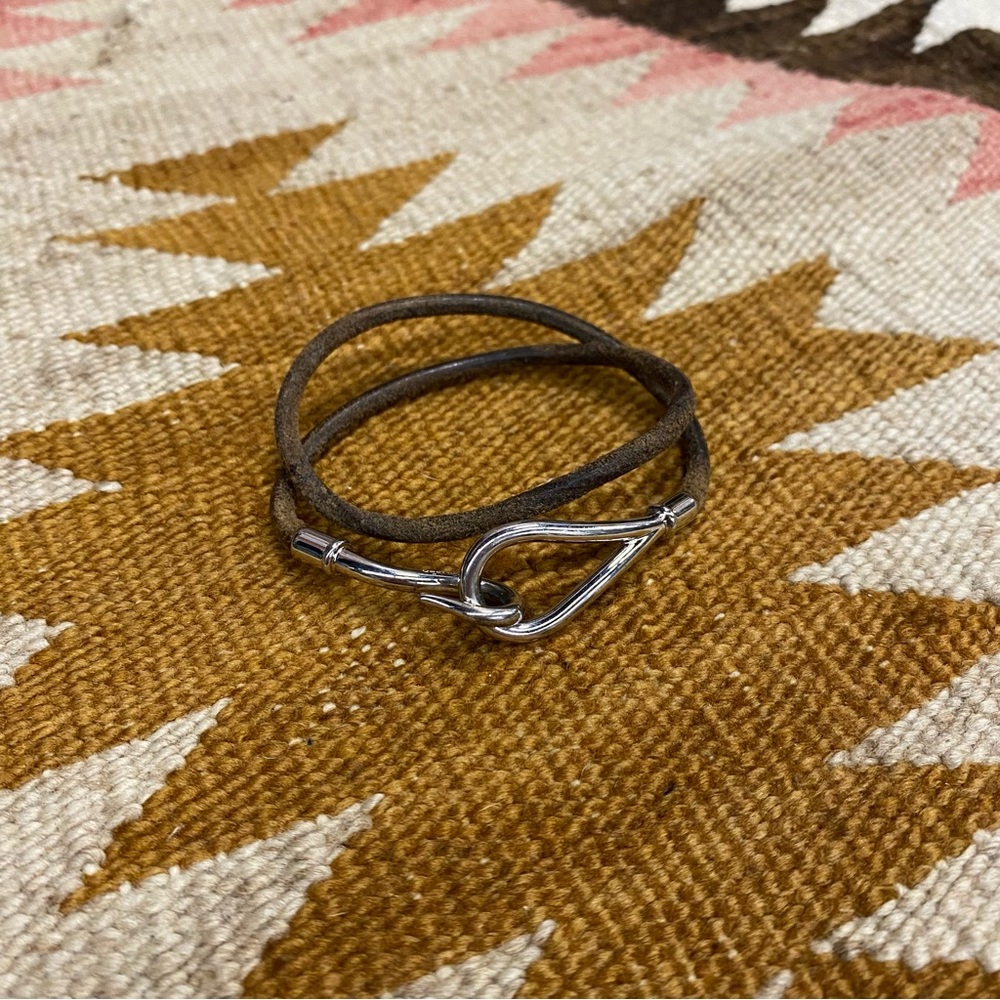 Hermes Jumbo Double Wrap Leather Bracelet